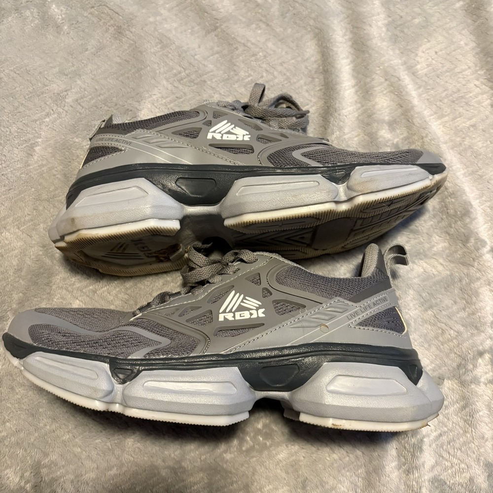 RBX Men's Mesh Athletic Running Shoes Active Size 8 Gray